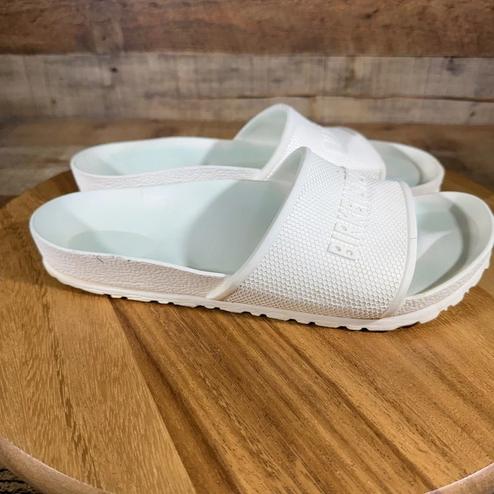 Birkenstock Barbados Womens 8 Mens 6 EU 39 White EVA Slide Sandals Lightweight